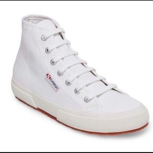 SUPERGA White High Top Lace Up Sneaker